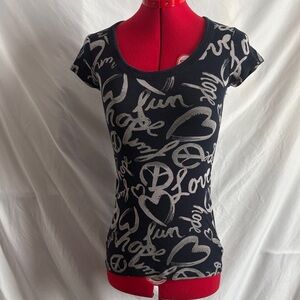 Arizona Jean Company Black and Silver Graphic Tee